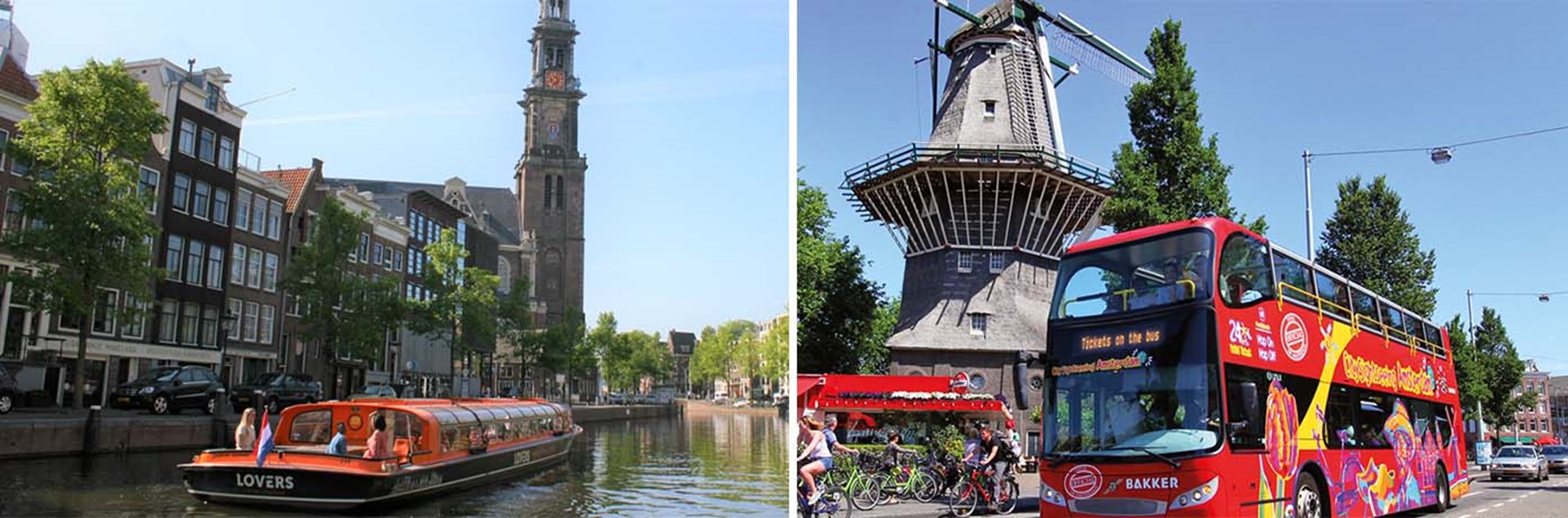 Autobús turístico Hop on Hop off y crucero por los canales de Ámsterdam