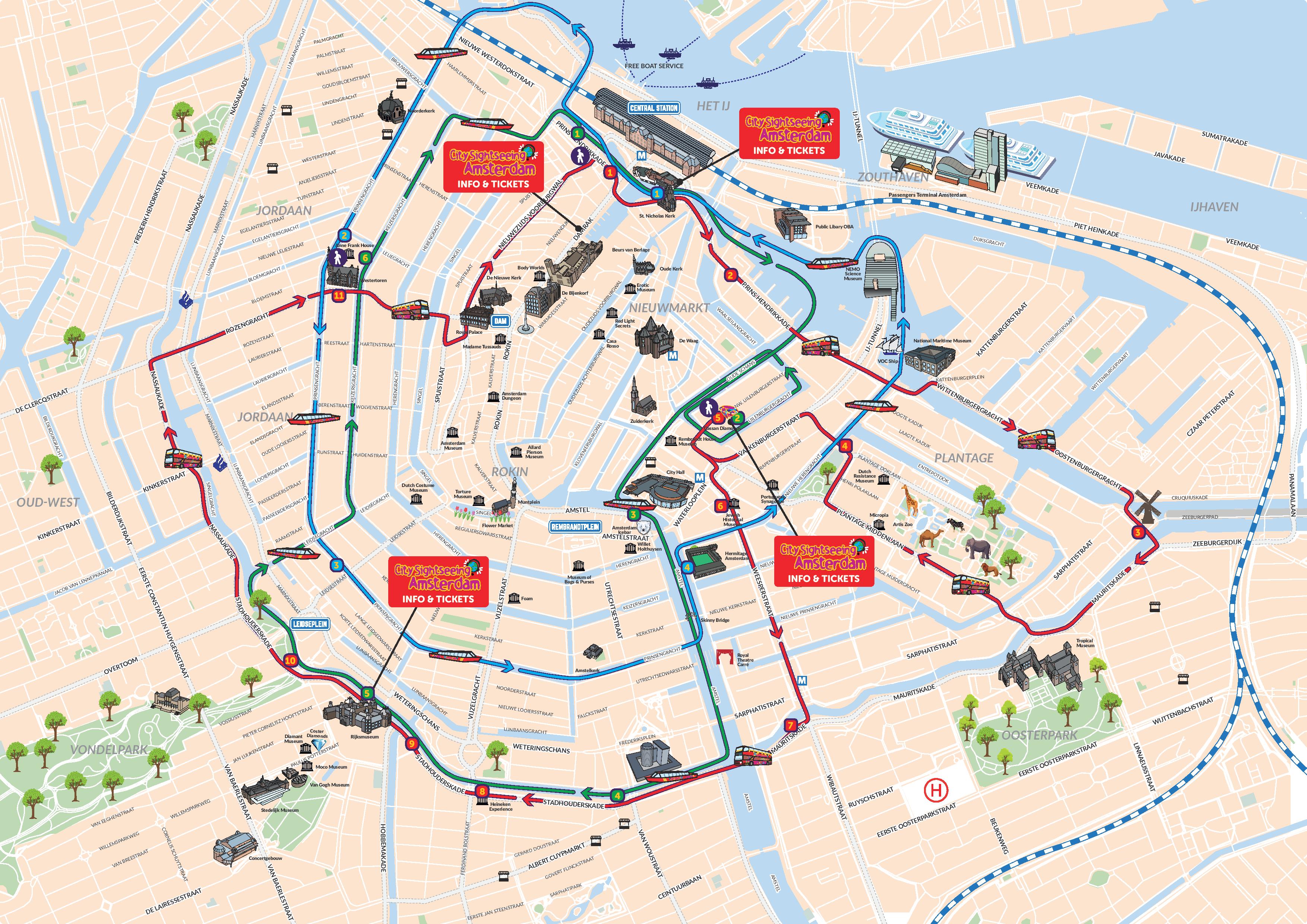 amsterdam lovers canal cruise route