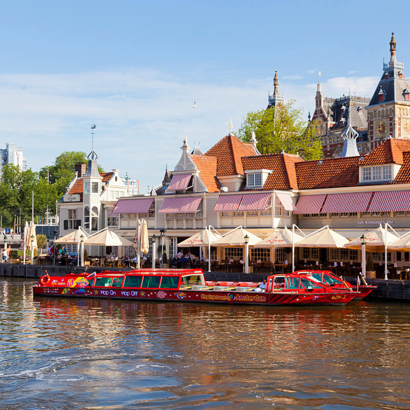 City Sightseeing Hop-on Hop-off by boat in Amsterdam