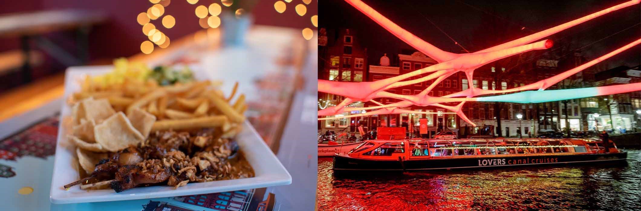 Amsterdam Light Festival rondvaart met saté diner