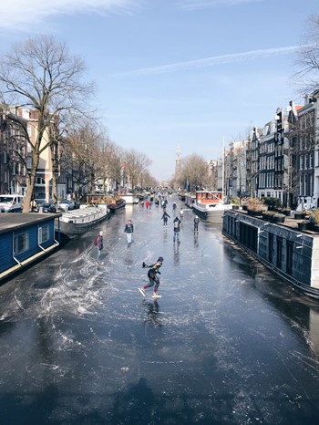 Skating on the Amsterdam canals