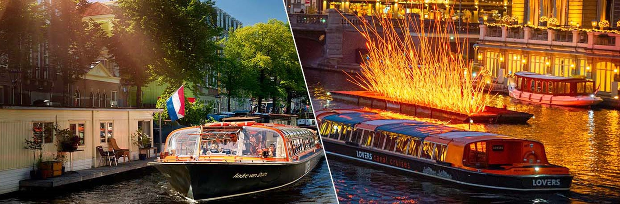 Amsterdam canal cruise by day and night
