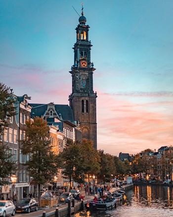 Westertoren at sunset