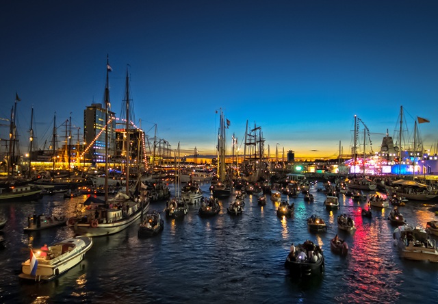 SAIL Amsterdam Night Cruise Sunset Ships On Water